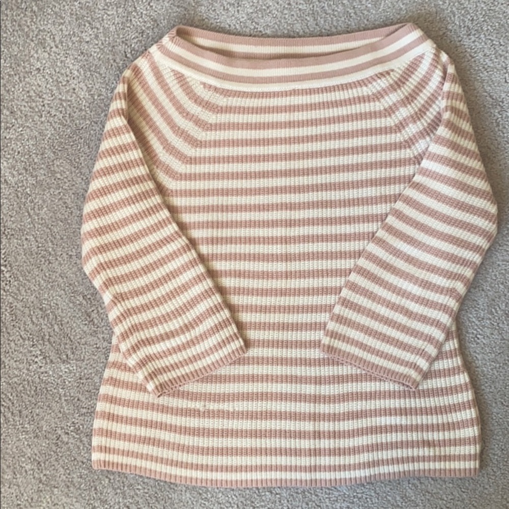 J.Crew Pink & Ivory striped sweater
